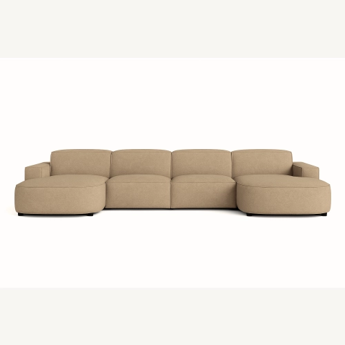 Olio Nobile Nowoczesna sofa w kształcie litery U Tkanina Raven 34